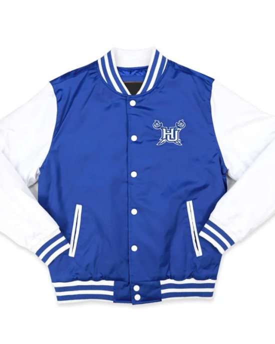 Hampton University Royal and White Baseball Jacket Hampton University Royal and White Baseball Jacket