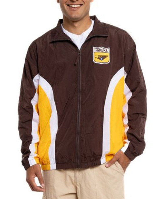Hawks Brown Retro Track Jacket – Hawthorn Team Style Hawks Brown Retro Track Jacket – Hawthorn Team Style