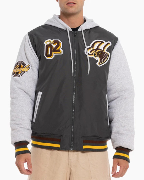 Hawks Patchwork Hooded Jacket – Hawthorn Team Style Hawks Patchwork Hooded Jacket – Hawthorn Team Style