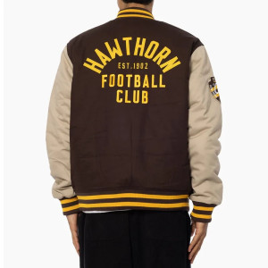 Hawthorn Hawks Lock Up Cotton Varsity Jacket