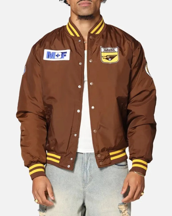 Hawthorn Hawks Team Brown Bomber Jacket Hawthorn Hawks Team Brown Bomber Jacket