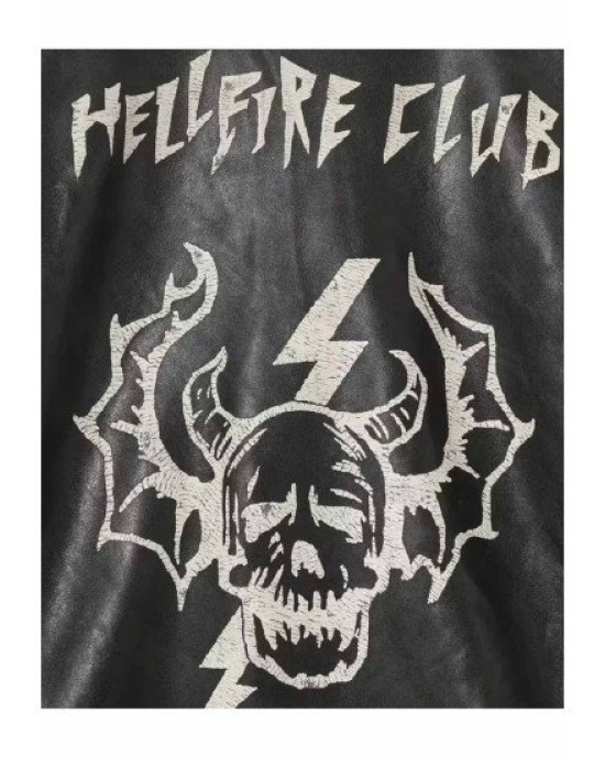 Hellfire Club Biker Black Leather Jacket Hellfire Club Biker Black Leather Jacket