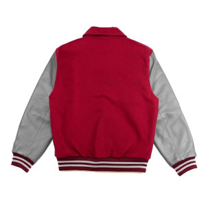 Hillman 2.0 Maroon and Gray Full-Snap Varsity Letterman Jacket