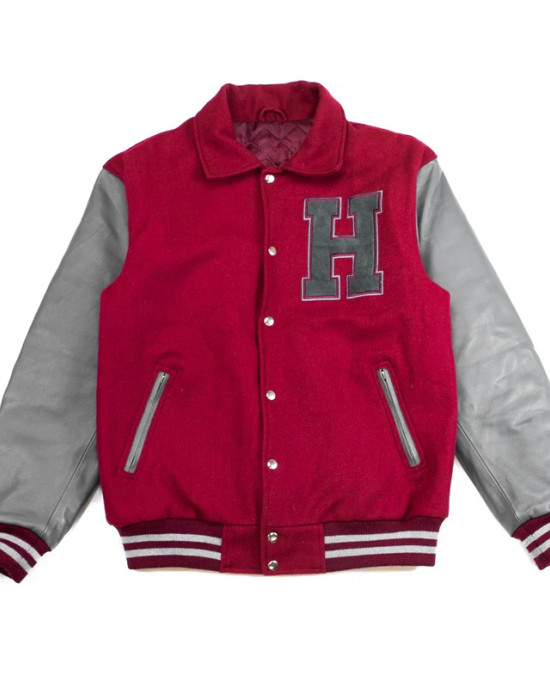 Hillman 2.0 Maroon and Gray Full-Snap Varsity Letterman Jacket