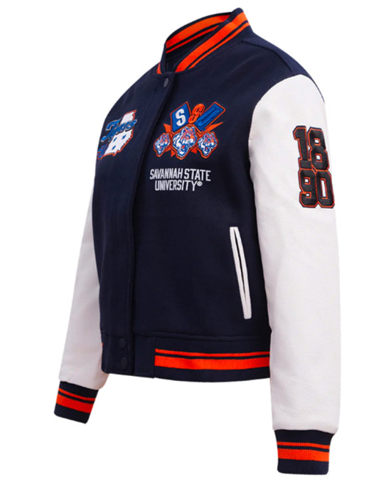Homecoming Savannah State University Navy Varsity Jacket Homecoming Savannah State University Navy Varsity Jacket