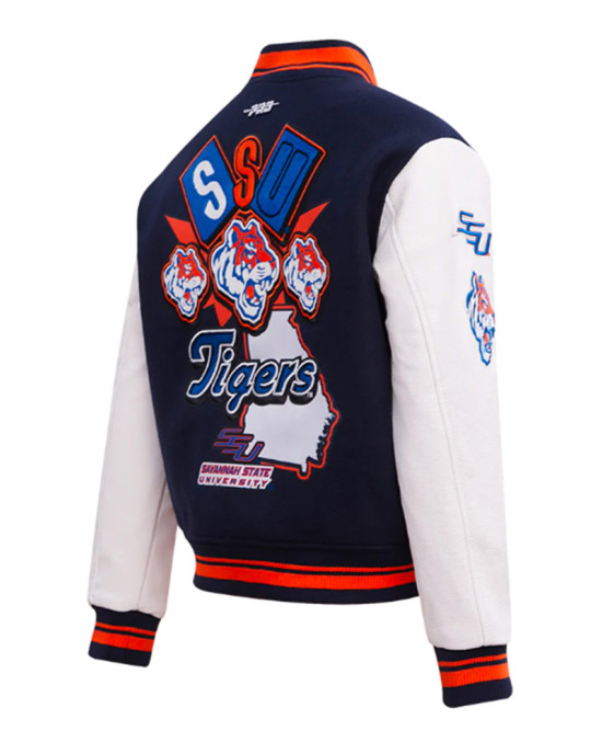 Homecoming Savannah State University Navy Varsity Jacket Homecoming Savannah State University Navy Varsity Jacket