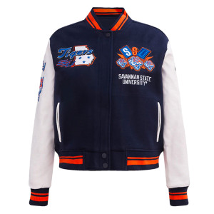 Homecoming Savannah State University Navy Varsity Jacket