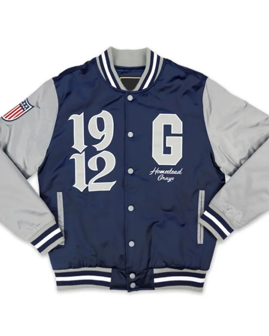 Homestead Grays Navy and Gray Jacket Homestead Grays Navy and Gray Jacket