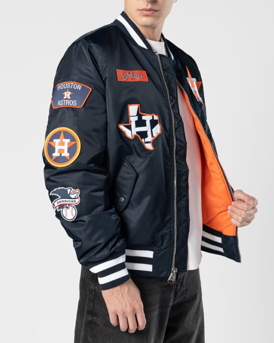 Houston Astros Full-Zip Navy Bomber Jacket