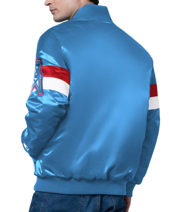 Houston Oilers Triple Option Varsity Satin Jacket