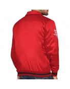 Houston Rockets Stitch Applique Red Satin Jacket
