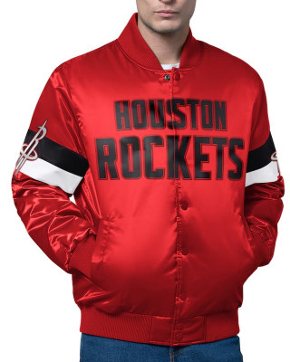 Houston Rockets Triple Option Varsity Satin Jacket