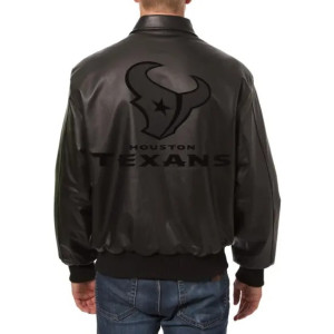 Houston Texans Black Real Leather Jacket