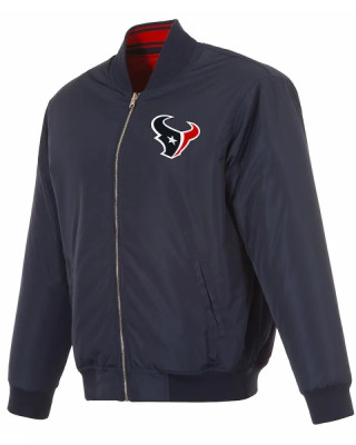 Houston Texans Navy/Red Full-Zip Reversible Flight Jacket
