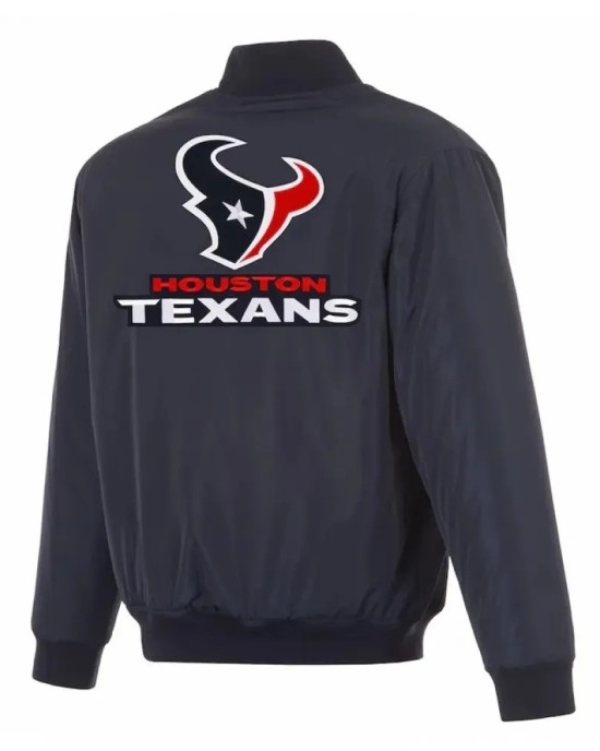 Houston Texans Navy/Red Full-Zip Reversible Flight Jacket