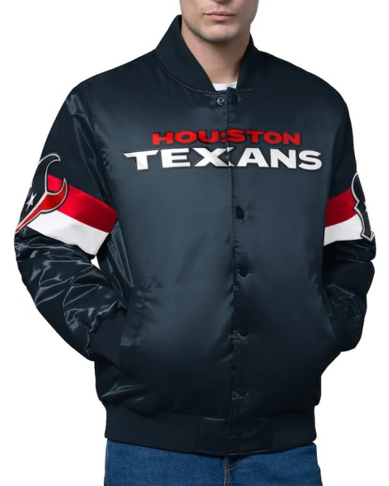 Houston Texans Triple Option Varsity Satin Jacket