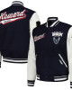 Howard Bison Script Navy and White Varsity Jacket Howard Bison Script Navy and White Varsity Jacket