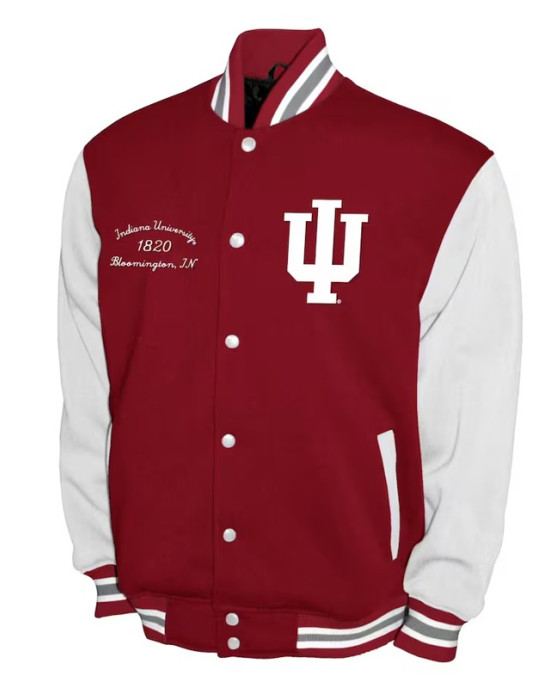 Indiana Hoosiers Fleece Crimson and White Varsity Jacket