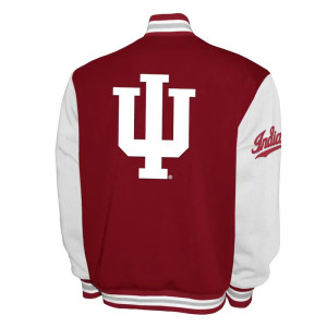 Indiana Hoosiers Fleece Crimson and White Varsity Jacket