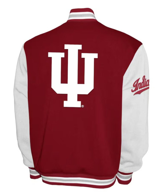 Indiana Hoosiers Fleece Crimson and White Varsity Jacket