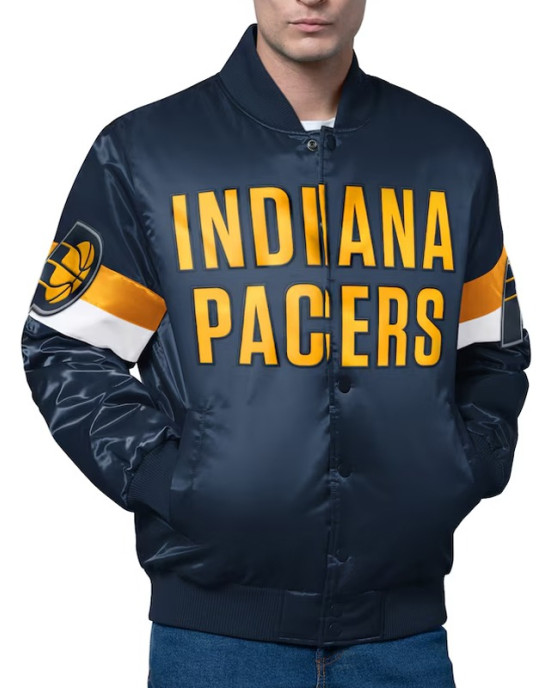 Indiana Pacers Triple Option Varsity Satin Jacket