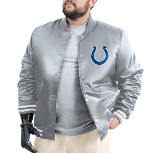 Indianapolis Colts Adaptive Team Graphic Varsity Satin Jacket
