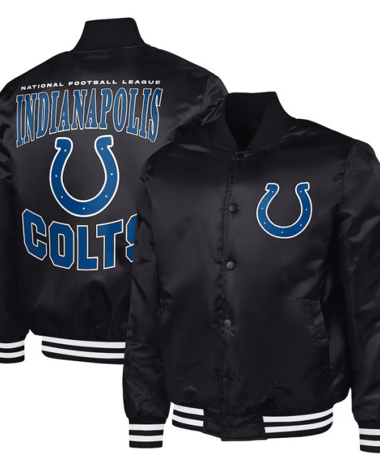Indianapolis Colts Adaptive Team Graphic Varsity Satin Jacket