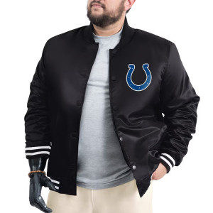 Indianapolis Colts Adaptive Team Graphic Varsity Satin Jacket