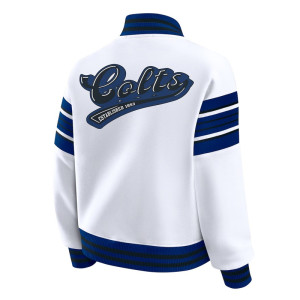 Indianapolis Colts Snap Front White Fleece Jacket