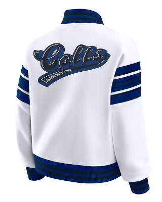Indianapolis Colts Snap Front White Fleece Jacket