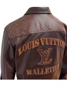 J-Hope X LV Brown Leather Jacket
