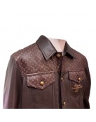 J-Hope X LV Brown Leather Jacket