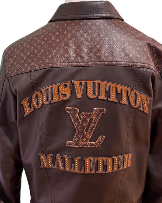 J-Hope X LV Brown Leather Jacket
