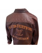 J-Hope X LV Brown Leather Jacket