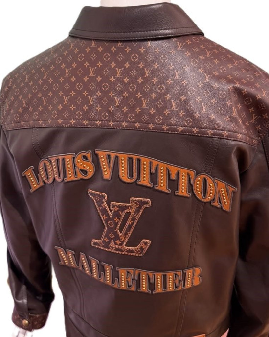 J-Hope X LV Brown Leather Jacket