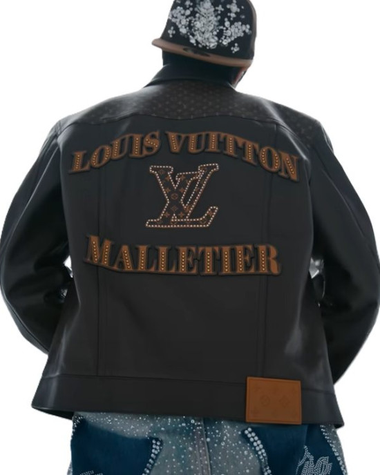 J-Hope X LV Brown Leather Jacket
