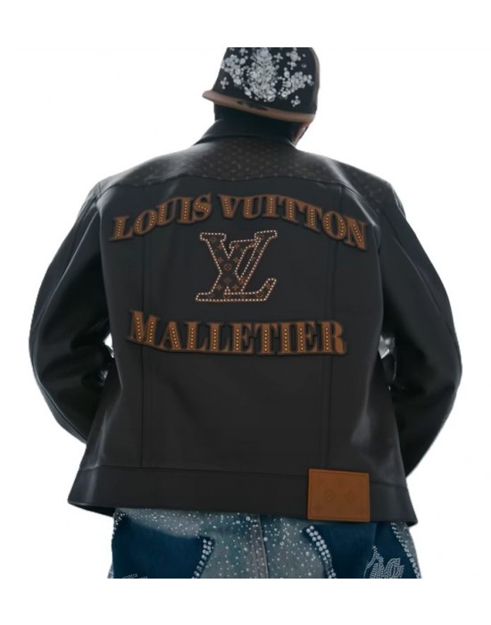 J-Hope X LV Brown Leather Jacket
