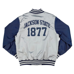 Jackson State Gray and Navy Baseball Jacket