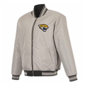 Jacksonville Jaguars Black/Gray Full-Zip Reversible Flight Jacket