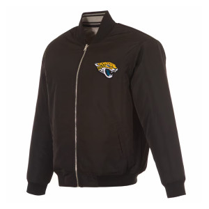 Jacksonville Jaguars Black/Gray Full-Zip Reversible Flight Jacket