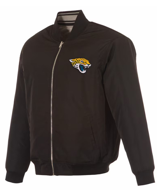 Jacksonville Jaguars Black/Gray Full-Zip Reversible Flight Jacket