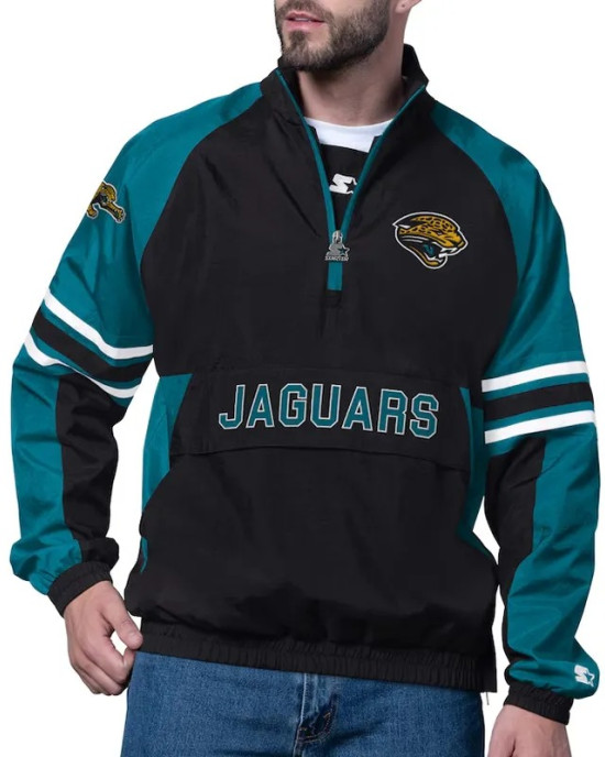 Jacksonville Jaguars Prospect Black Jacket - Half-Zip Pullover