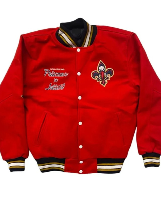 Jet Life New Orleans Pelicans Full-Snap Red Satin Jacket Jet Life New Orleans Pelicans Full-Snap Red Satin Jacket