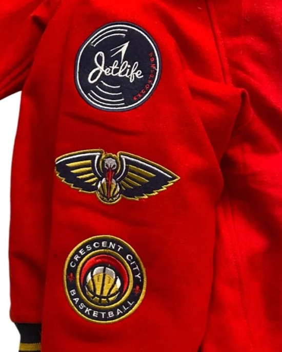 Jet Life New Orleans Pelicans Full-Snap Red Satin Jacket Jet Life New Orleans Pelicans Full-Snap Red Satin Jacket