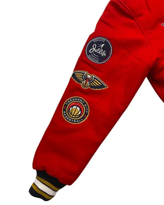 Jet Life New Orleans Pelicans Full-Snap Red Satin Jacket Jet Life New Orleans Pelicans Full-Snap Red Satin Jacket