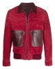 Joe Burrow Full-Zip Maroon Suede Leather Jacket