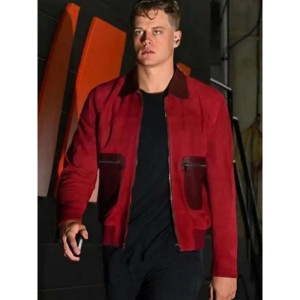 Joe Burrow Full-Zip Maroon Suede Leather Jacket