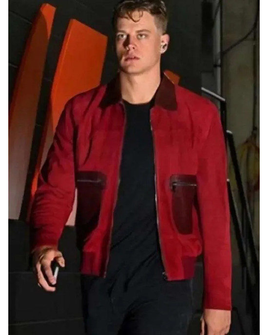 Joe Burrow Full-Zip Maroon Suede Leather Jacket