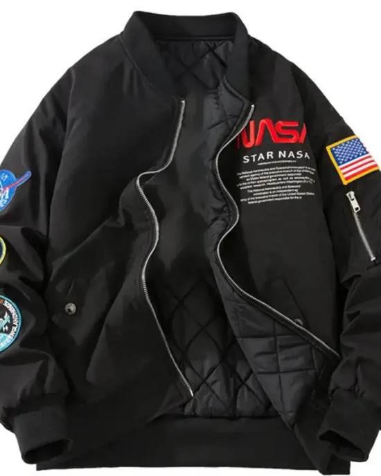 Joe Rogan Nasa Black Bomber Jacket Joe Rogan Nasa Black Bomber Jacket