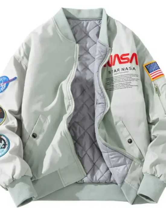 Joe Rogan Nasa White Bomber Jacket Joe Rogan Nasa White Bomber Jacket